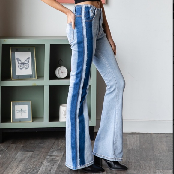 OLI & HALI “ Big Sky “ OLI and HALI Washed Two Tone Flare Jeans Pants BR62 - Picture 7 of 8